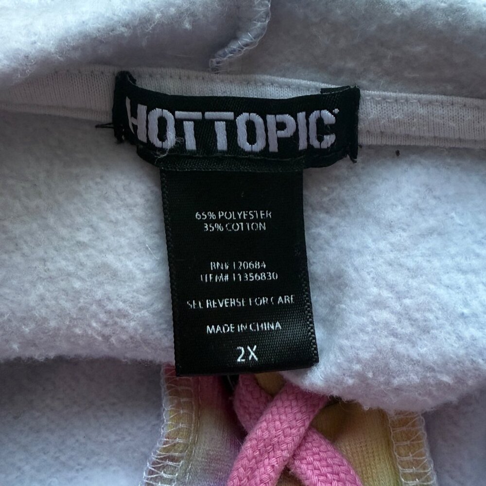 Hot Topic Womens Tie-Dye Pullover Hoodie With Lace-Up Front 2X Multicolor - Picture 5 of 5